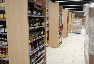 Habillage de rayonnages Intermarché