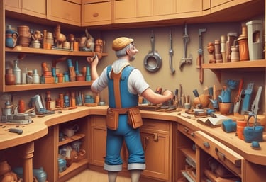 A group meeting in a cozy village hall discussing local projects with maps and notes.