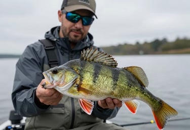 A close-up of hands holding freshly picked wild berries against a backdrop of dense forest.