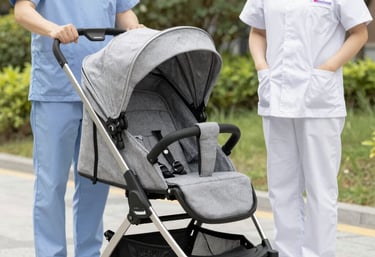 Medical supplies and equipment neatly arranged for home nursing care.