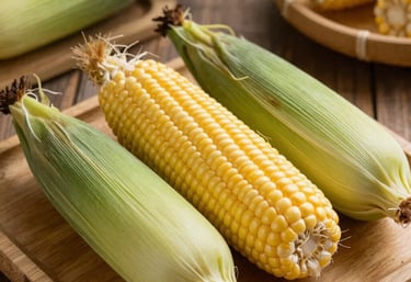 Close-up of a freshly wrapped pamonha with green corn husk tied with natural string on a rustic wooden table.