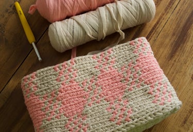 Patron crochet bolso pata de gallo