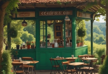 Close-up of a coffee artisan carefully preparing coffee jelly with scientific precision in a warm, natural setting.
