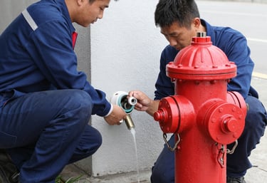 a man riding a skateboard down a street next to tall buildings