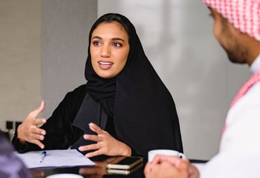 Saudi hospitals HR director meeting with Vital Talents recruitment partner.