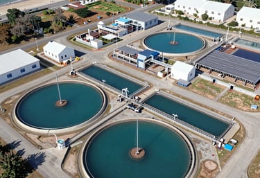 A sleek warehouse interior showing organized shelves filled with energy sector components under bright lighting.