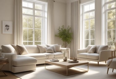Close-up of a painter's hand using a brush to add crisp white trim on a stylish house.