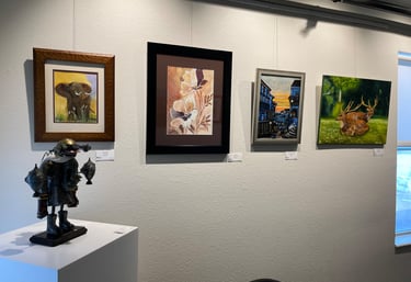 Art on display at a Schoolhouse art show