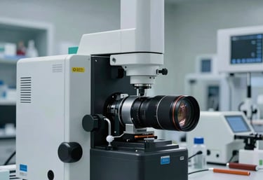 A professional photograph of a high-tech research laboratory with advanced equipment, showcasing modern innovation in an International / Global context.