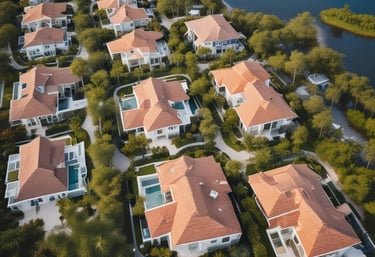 Modern office building with a clear blue sky in Florida, representing real estate development.