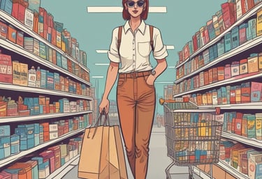 A sleek modern online store interface showing product listings and shopping cart.