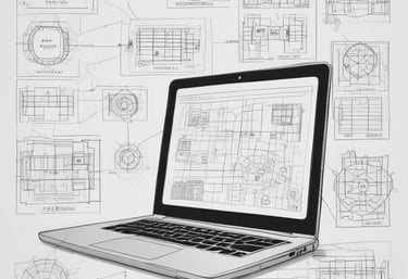 Close-up of hands sketching a sales architecture blueprint on a clean white desk with metallic gold pens.