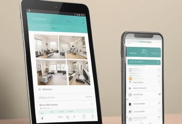 A cozy workspace with a laptop, notebook, and a cup of coffee, symbolizing creativity and focus.