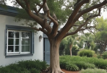 A clean and organized office space with sunlight streaming through large windows