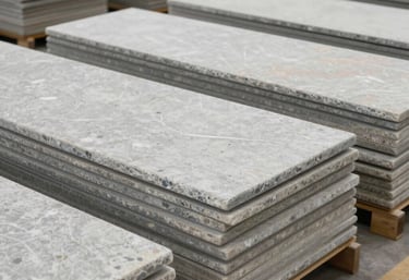 Finished countertops installed in modern residential kitchen setting.