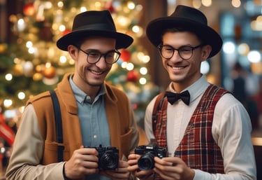A warm photograph of two friends laughing together outdoors in natural light.