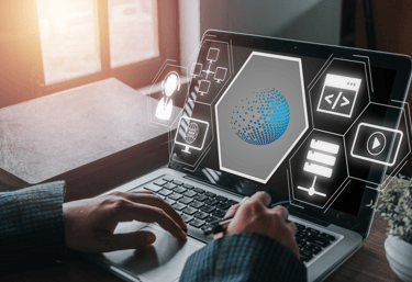 SeeSalt World logo image in laptop