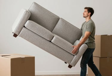 A Swifthaul Movers truck loaded and ready to roll on a sunny day.