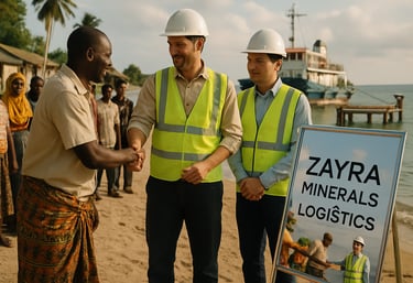 a man in a hard hat and safety vests standing in front of a sign
