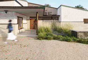 Rendu 3D extérieur d’une maison avec façade bois – BenRaff Studio