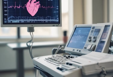 a monitor screen with a heart rate monitor and a monitor screen