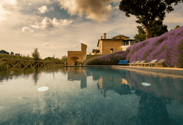 vista colline piscina villa matrimonio Marche