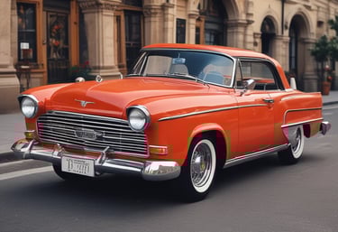 A close-up view of the corner of a car with a sleek, red finish and carbon fiber detailing. A decal is visible on the window with the text 'Ignition Auto Repairing' in orange and '86' in white. The car's glossy surface reflects light, adding to its dynamic and sporty aesthetic.