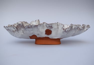 Terracotta, half glazed, shallow bonsai pot 