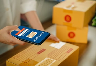 a person holding a cell phone in their hand