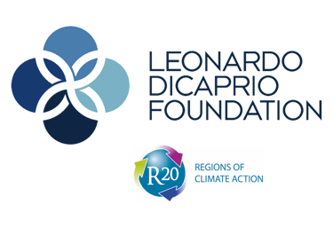 a logo for the Leonardo Dicaprio foundation