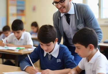 A group of experienced tutors engaging with students online.