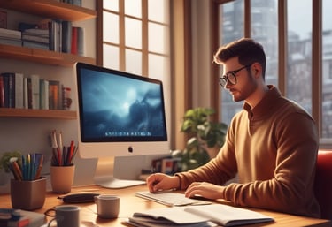 A serene therapy room with comfortable seating and calming decor.