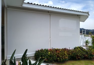a white roller blinds in a house