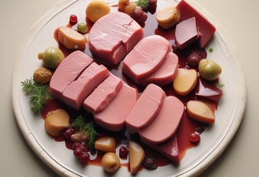 A picturesque farm with ducks roaming freely in a green field.