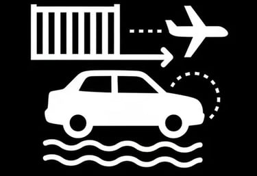a car with a plane flying over a car