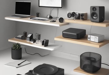 A dynamic team collaborating in a modern Geelong office, surrounded by sleek tech devices and creative brainstorming notes.