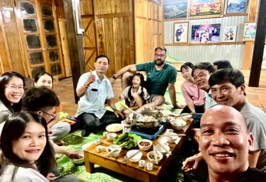 Dinner with a family in Vietnam