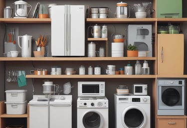 An array of appliances available for subscription in a stylish setting.