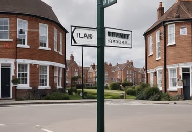 A commercial property featuring two buildings with metal roofs, situated in an industrial area. Several parked vehicles, including vans and cars, are seen near the buildings. The surroundings are well-maintained with greenery and clear weather with blue skies and clouds in the background.