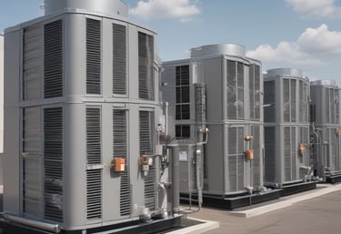 A modern HVAC system installation in a commercial building.
