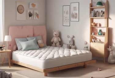 Close-up of eco-friendly cleaning products used on a mattress.