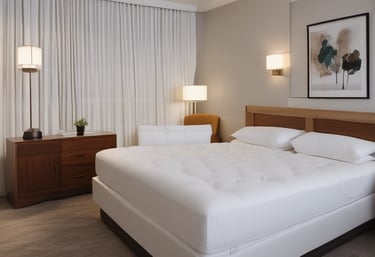 Before and after image showing a mattress cleaned and refreshed.