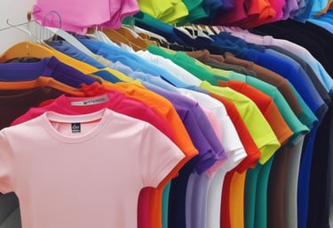 A vibrant display of happy tees showcasing various styles of inner wear and t-shirts.
