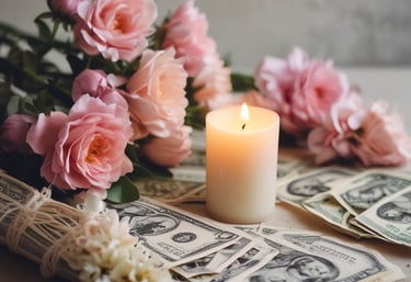 a painting of a person's hand holding a flower