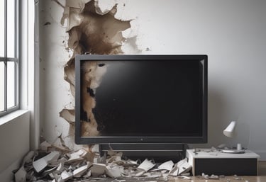 a tv screen showing a television and a television