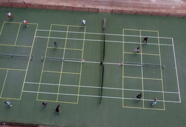 View from the top on Pickleball courts