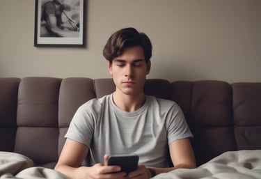 A small, white humanoid robot with blue accents, including eyes, mouth, and a circular badge with the letters 'AI' on its chest, is positioned in front of a blue laptop on a metallic surface. The robot has a simple, smooth design with two cylindrical arms and a small antenna on top.