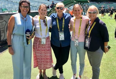 Michelle Goszko with the Fox Sports commentary team