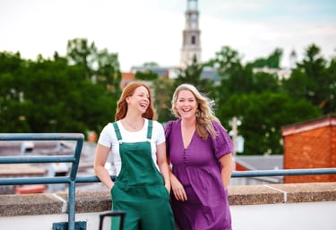 Mary Ellen and Jo, cohosts of the Wonderland ON Points Podcast