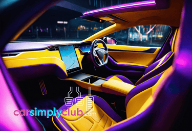 telsa interior with a laptop style dashboard